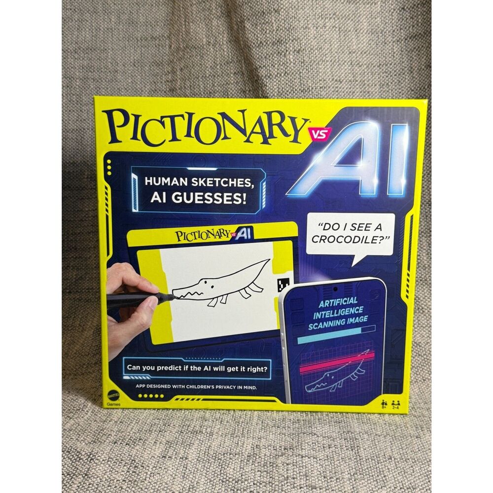 Pictionary vs. AI Board Game Mattel Game Human Sketches AI Guesses NEW & SEALED